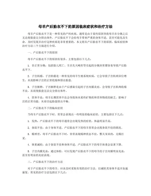 母羊产后胎衣不下的原因临床症状和治疗方法