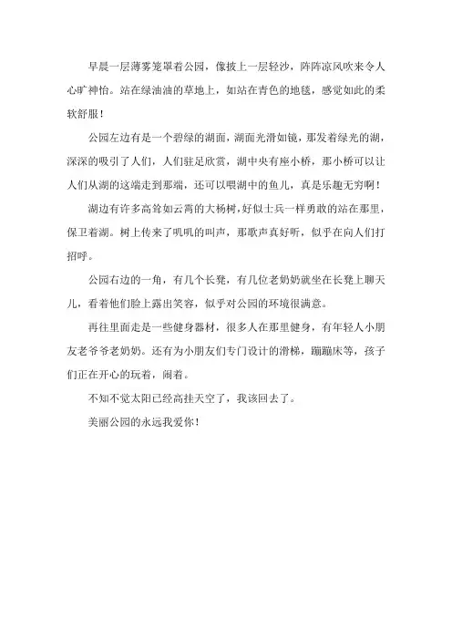 早晨的公园作文400字精选