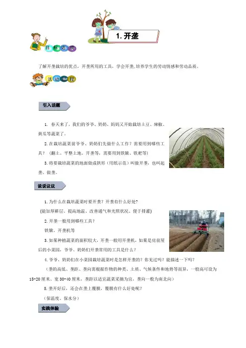 小学三年级劳动教育 教案(全册)
