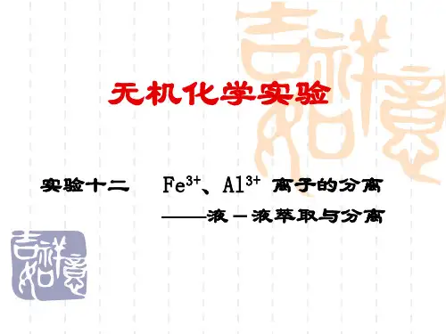 初中九年级(初三)化学实验12 铁铝离子分离
