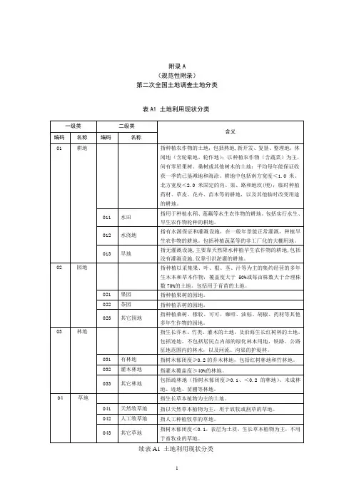 第二次全国土地调查土地分类