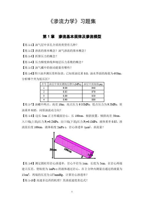渗透力学习题集