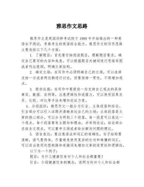 雅思作文思路