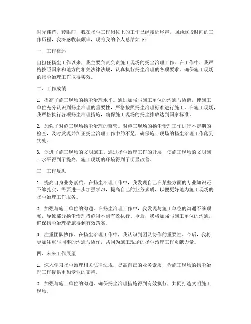扬尘工作个人总结范文
