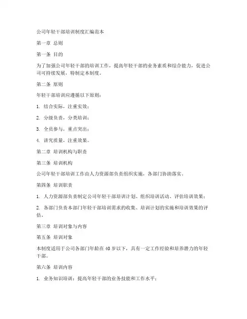 年轻干部培训制度汇编范本