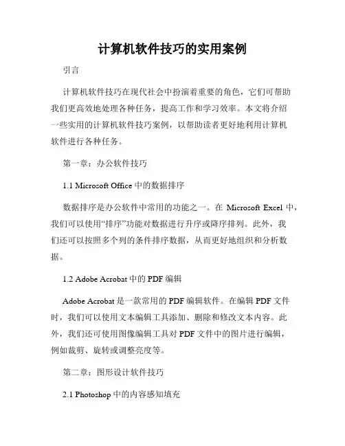 计算机软件技巧的实用案例