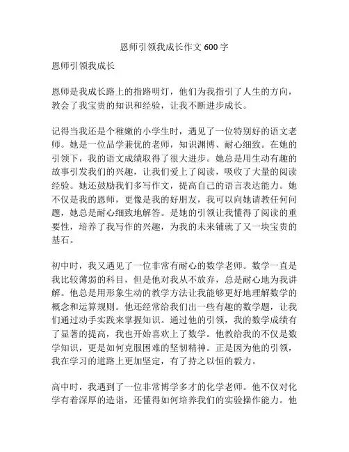 恩师引领我成长作文600字