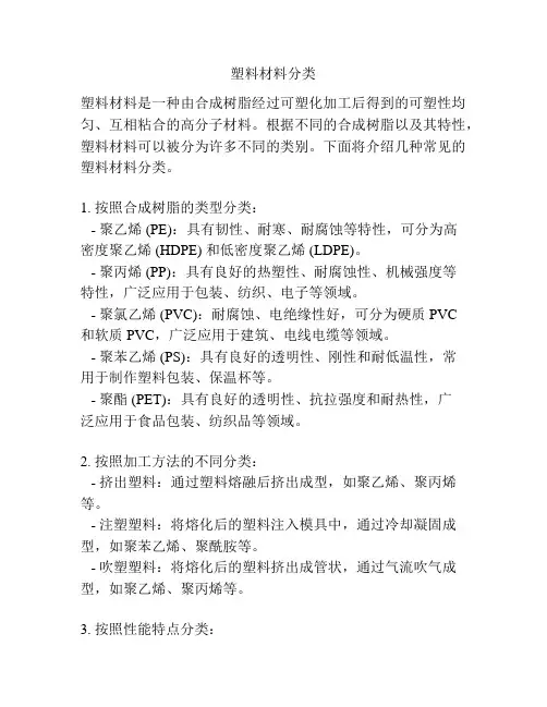 塑料材料分类