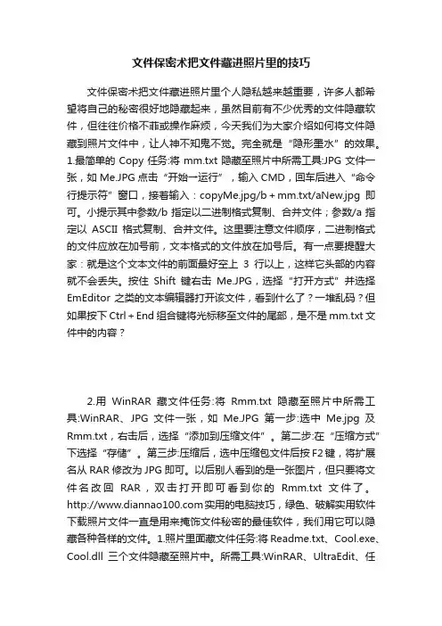 文件保密术把文件藏进照片里的技巧