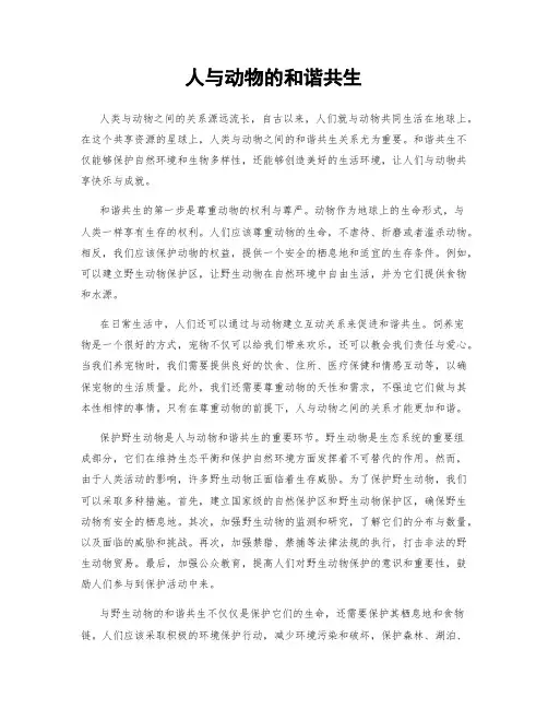 人与动物的和谐共生