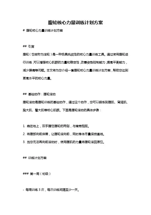 腹轮核心力量训练计划方案