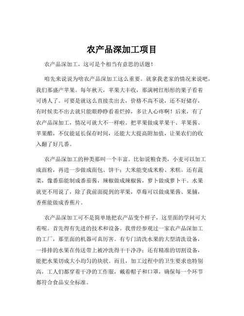 农产品深加工项目