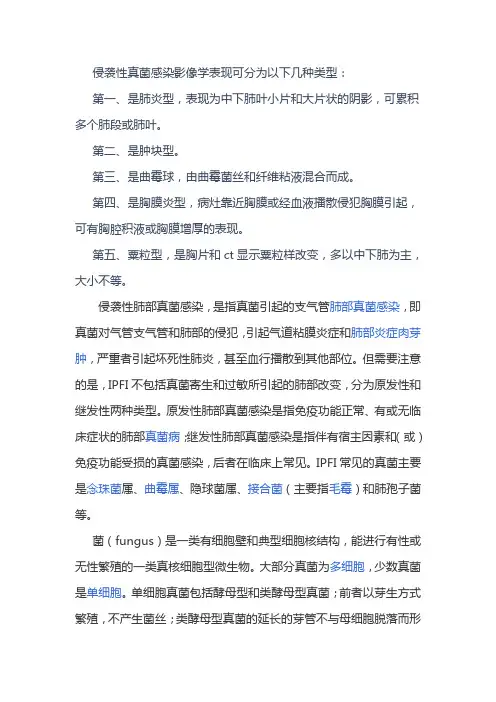 慢性侵袭性真菌感染的影像学特征中不包括