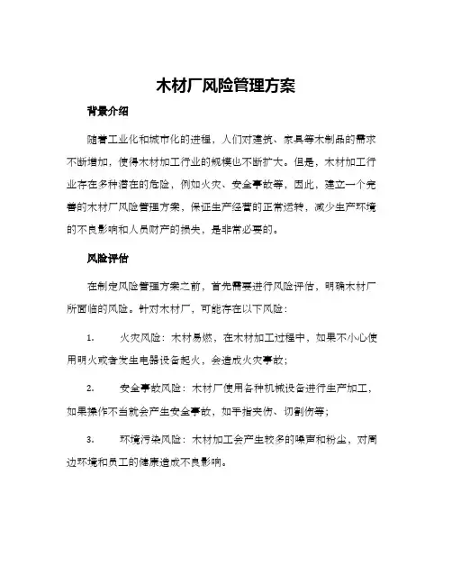 木材厂风险管理方案