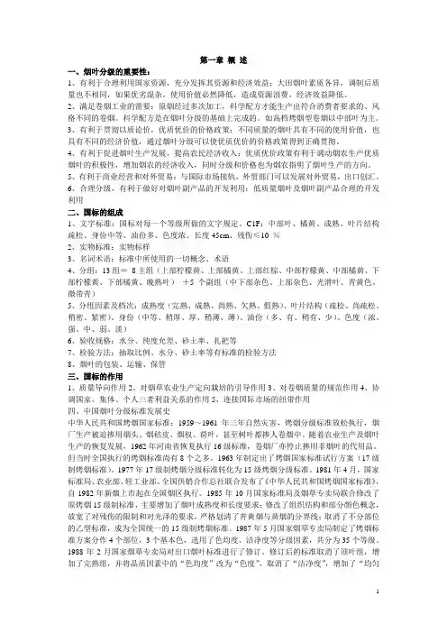 烟叶分级