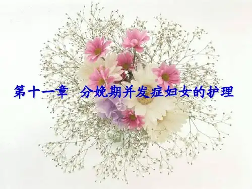 妇产科护理学 分娩期并发症妇女的护理