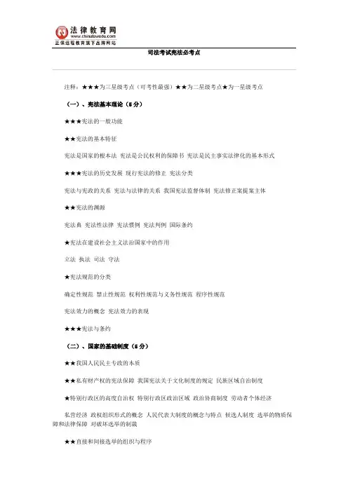 司法考试宪法必考点