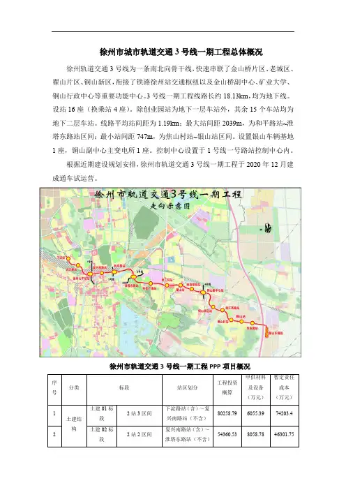 徐州市城市轨道交通3号线一期工程总体概况