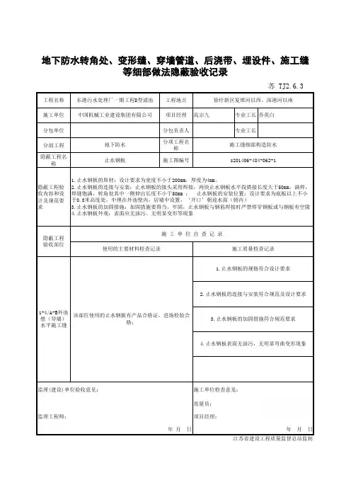 TJ2.6.3_1止水钢板隐蔽