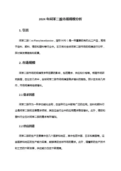 2024年间苯二胺市场规模分析