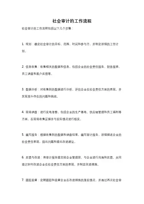 社会审计的工作流程