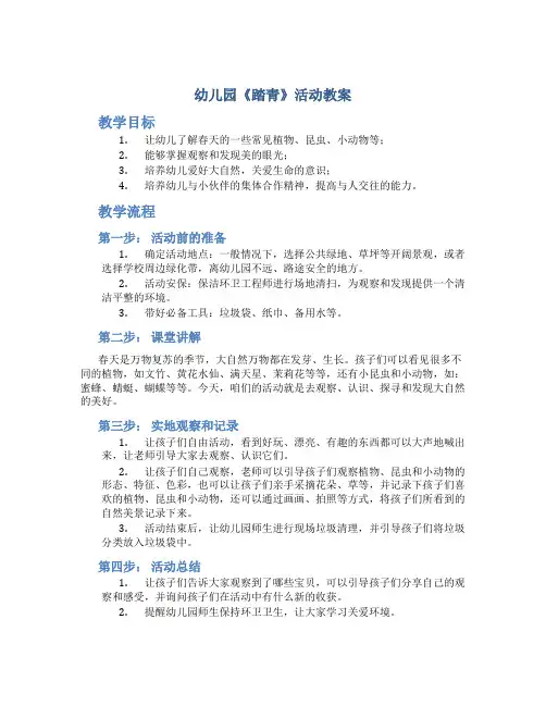 幼儿园《踏青》活动教案