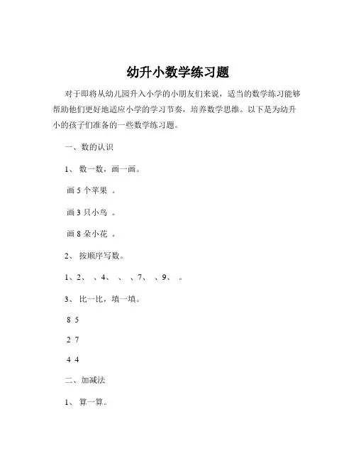 幼升小数学练习题