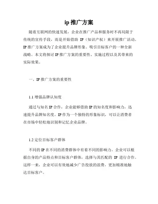 ip推广方案
