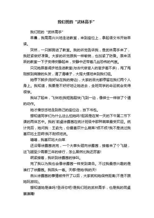 我们班的“武林高手”