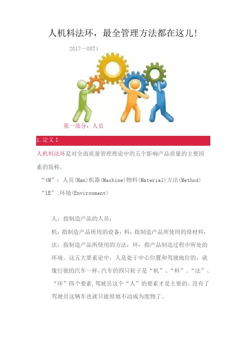 人机料法环,最全管理方法都在这儿!