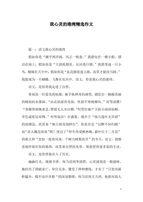 我心灵的港湾精选作文