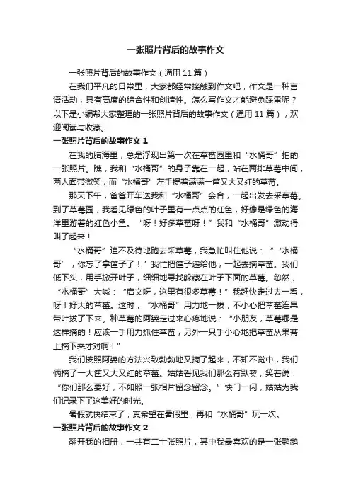 一张照片背后的故事作文