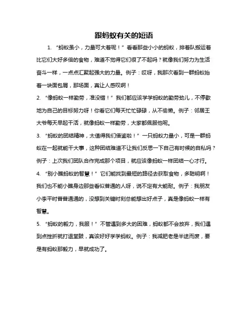 跟蚂蚁有关的短语