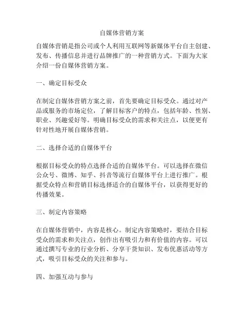 自媒体营销方案