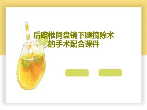 后路椎间盘镜下髓摘除术的手术配合课件共36页