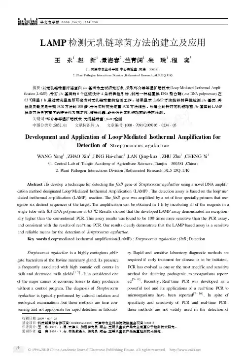 LAMP检测无乳链球菌方法的建立及应用_英文_