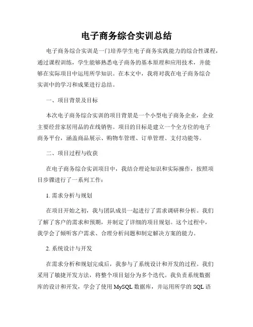 电子商务综合实训总结