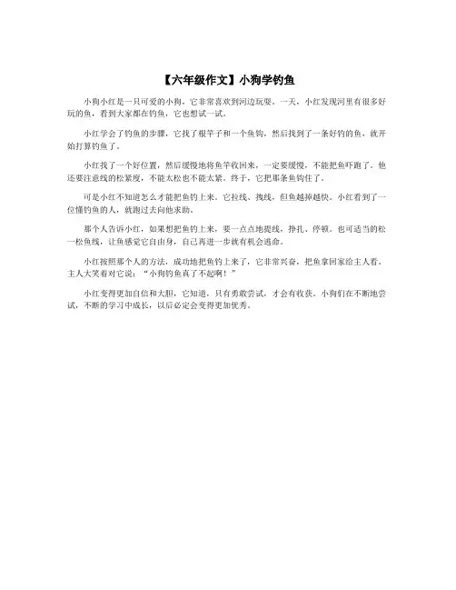 【六年级作文】小狗学钓鱼