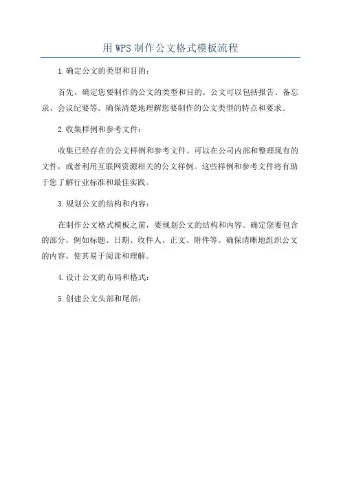 用WPS制作公文格式模板流程