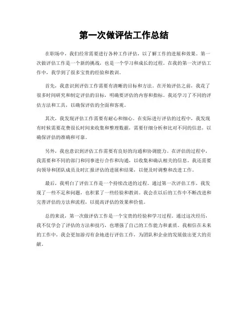 第一次做评估工作总结