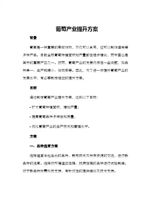 葡萄产业提升方案