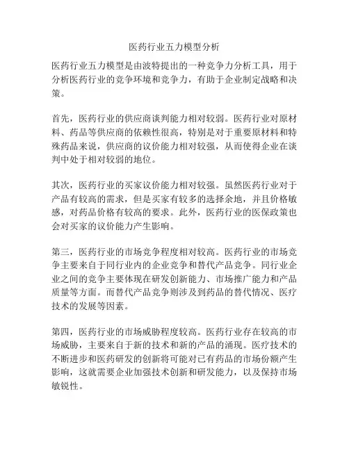 医药行业五力模型分析