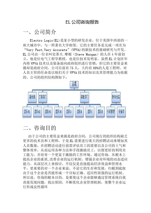 EL公司咨询报告