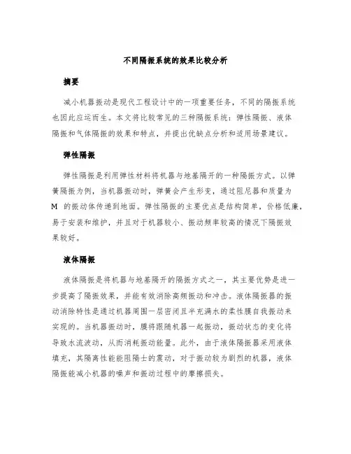 不同隔振系统的效果比较分析