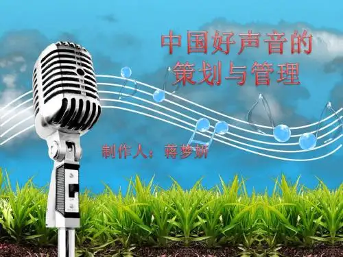 好声音的策划与管理