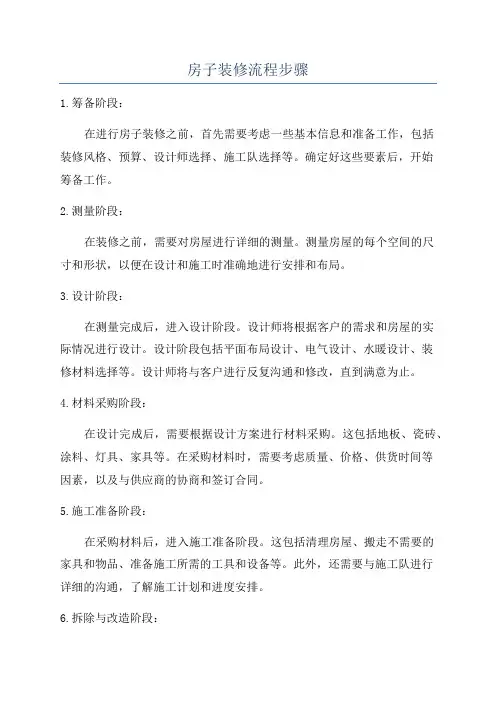 房子装修流程步骤