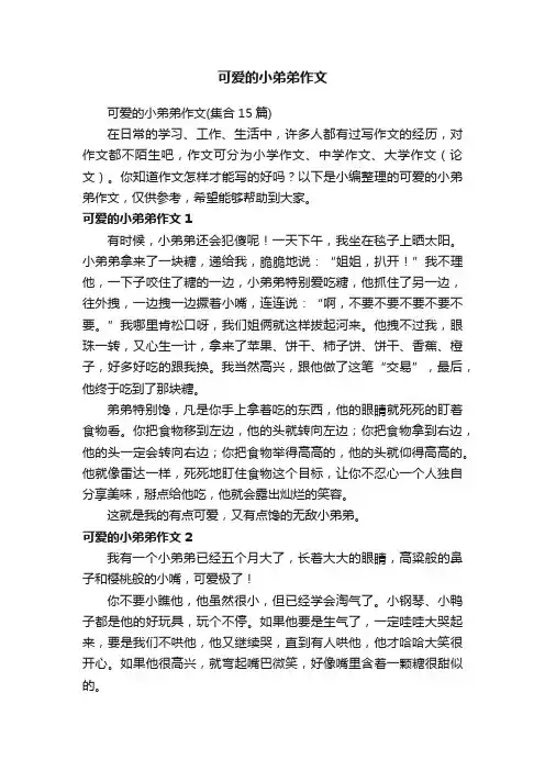 可爱的小弟弟作文（集合15篇）