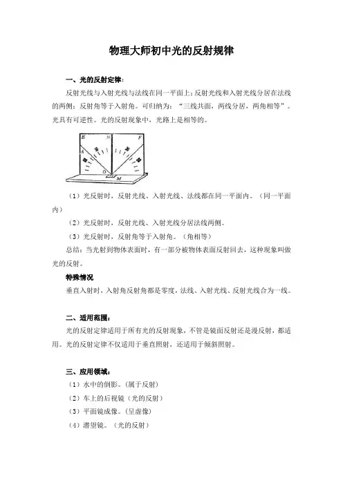 物理大师初中光的反射规律