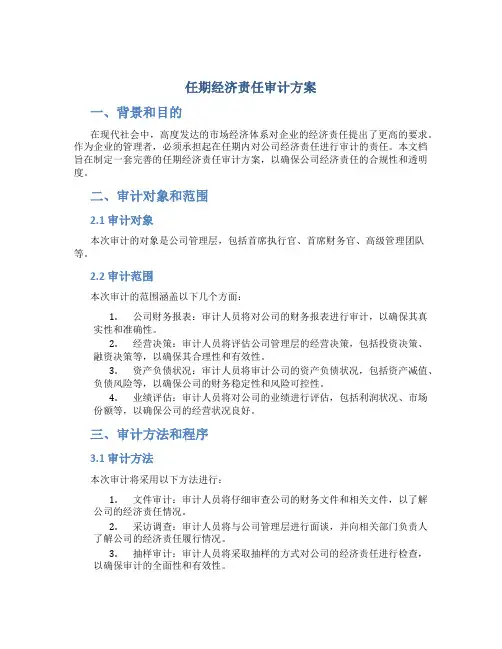 任期经济责任审计方案