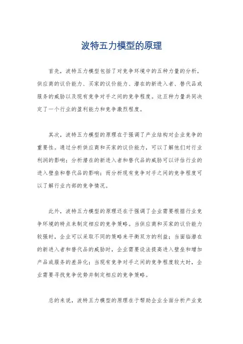 波特五力模型的原理